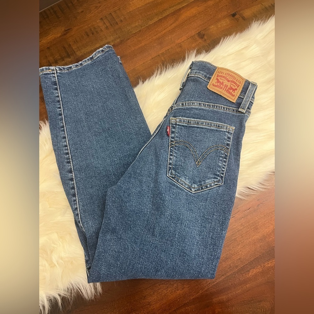 Levi’s Ribcage Straight Ankle Jeans 24 High Rise Button Fly Waterless